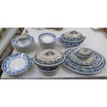 BOOTHS WARE BLUE & WHITE POTTERY DINNERWARE