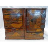 2 PART EASTERN CABINET WITH 4 DRAWERS TO ONE SIDE & PANEL DOOR & DRAWER TO OTHER SIDE