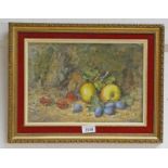GEORGE CLARE SUMMER FRUIT SIGNED FRAMED WATERCOLOUR 22.