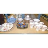 WEDGWOOD OCTAGONAL COFFEE SET, 2 NORITAKE DISHES,