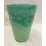 VASART TWO-TONE GREEN TAPERING GLASS VASE - 20 CM TALL