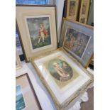 2 FRAMED ENGRAVINGS OF CHILDREN & 1 FRAMED PRINT