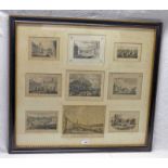 FRAMED ENGRAVINGS, EDINBURGH FROM CARLTON HILL, LEITH WALK & 7 OTHERS.