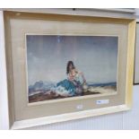 RUSSELL FLINT, SARA, SIGNED IN PENCIL, FRAMED PRINT,