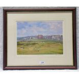 DONALD SHEARER ST ANDREWS HOME OF GOLF SIGNED FRAMED PRINT 25 X 35 CM