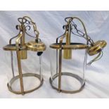 PAIR OF CENTRE CEILING LIGHT FITTINGS - HEIGHT 34 CMS
