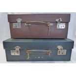 BLUE LEATHER SUITCASES WITH FITTED INTERIOR & SIMILAR BROWN ONE WITH FITTED INTERIOR -2-