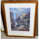 THE OLD NETHERGATE FRAMED PRINT BY E LANGE NO 33 OF 950 - 50 X 41 CMS