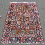 OLD PERSIAN BAKHTIARI PANEL DESIGN GARDEN DESIGN 200 X 146CM Condition Report: Bit