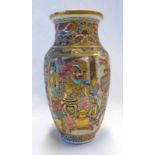 JAPANESE SATSUMA POTTERY VASE - 17 CM TALL Condition Report: Minor wear to gilt to