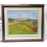 GRAEME BAXTER TURNBERRY FRAMED SIGNED PRINT NO 753 OF 850 44 X 56 CMS