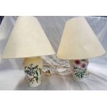 2 PORTMEIRION PORCELAIN TABLE LAMPS Condition Report: 21cm tall.