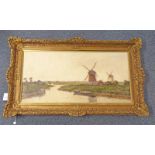 Lot withdrawn GJ DELFGAAUW, WINDMILLS ON THE RIVERSIDE, SIGNED,