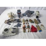 SELECTION OF VINTAGE PLAYWORN STAR WARS RELATED ITEMS INCLUDING VEHICLES AND FIGURES