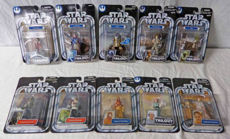 SELECTION OF SEALED STAR WARS FIGURES FROM HASBRO FIGURES INCLUDING LUKE SKYWALKER,