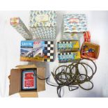 SELECTION OF VINTAGE SCALEXTRIC ITEMS INCLUDING LISTER JAGUAR CAR, CONTROL TOWER,
