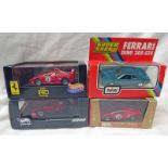 FOUR FERRARI MODEL VEHICLES INCLUDING HOT WHEELS F40 RACING & MICHAEL SCHUMACHER TOGETHER WITH