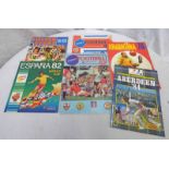 SELECTION OF PARTIALLY FILLED FOOTBALL STICKER ALBUMS INCLUDING ARGENTINA 78, ESPANA 82,