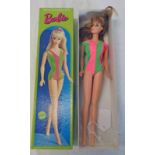 BARBIE 1190 DOLL WITH PINK/ GREEN SWIMSUIT.
