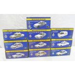 TEN ATLAS EDITIONS 1:43 SCALE MODEL CARS FROM THE BEST OF BRITISH POLICE CARS SERIES INCLUDING FORD