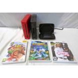 TWO NINTENDO WII CONSOLES TOGETHER WITH THREE GAMES