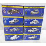 EIGHT ATLAS EDITIONS 1:43 SCALE MODEL CARS FROM THE BEST OF BRITISH POLICE CARS SERIES INCLDUING