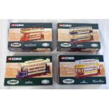 FOUR CORGI TRAMWAY CLASSIC MODELS INCLUDING 36711 - BIRMINGHAM FULLY CLOSED TRAM,