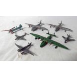 SELECTION OF PLAYWORN DINKY TOYS MODEL AIRCRAFT INCLUDING EMPIRE FLYING, LIGHT RACER,