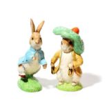 Beswick Beatrix Potter 'Peter Rabbit' and 'Benjamin Bunny', limited edition 721/1947, BP-9C, with