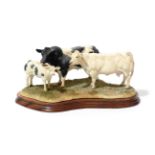 Border Fine Arts 'Belgian Blue Family Group', model No. B0771 by Kirsty Armstrong, limited edition