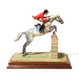 Border Fine Arts 'Show-Jumping' (Horse and Rider), model No. B0366 by Rob Donaldson, limited edition