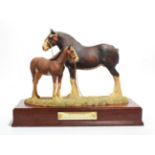 Border Fine Arts 'Best at Show' (Clydesdale Mare and Foal), Gold Edition, model No. B0404A by Anne