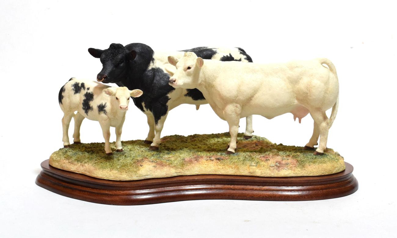 Border Fine Arts 'Belgian Blue Family Group', model No. B0771 by Kirsty Armstrong, limited edition