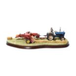 Border Fine Arts 'Hay Baling', model No. B0738 by Ray Ayres, limited edition 100/2002, on wood base,