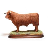 Border Fine Arts 'Highland Bull' (Style Three), model No. B0808 by Jack Crewdson, limited edition