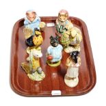 Beswick Beatrix Potter Figures Comprising: 'Aunt Pettitoes', 'Cousin Ribby', 'Mr. Alderman Ptolemy',