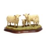 Border Fine Arts 'Charolais Family Group', model No. B0184 by Kirsty Armstrong, limited edition