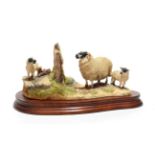 Border Fine Arts James Herriot 'Wrong Side of the Fence' (Ewe and Lambs), model No. JH100 by Anne