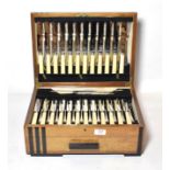 A canteen of cutlery for twelve contained within an Art Deco style box