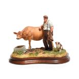 Border Fine Arts 'Putting the World to Rights' (Farmer, Bull and Dog), model No. B0890 by Ray Ayres,