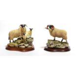 Border Fine Arts 'A Ewe and a Pair' (Black-Faced), model No. B0238, limited edition 1049/1750 and '