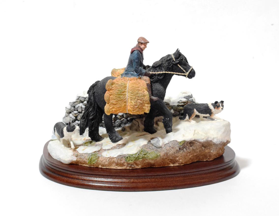 Border Fine Arts 'Carrying Burdens' (Pony, Rider and Border Collies), model No. B0892 by Hans