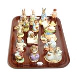 Royal Albert Beatrix Potter Figures Including: 'Pigling Eats his Porridge', 'Mittens and Moppet', '