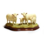 Border Fine Arts 'Charolais Family Group', model No. B0184 by Kirsty Armstrong, limited edition