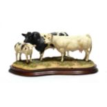Border Fine Arts 'Belgian Blue Family Group', model No. B0771 by Kirsty Armstrong, limited edition