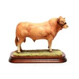 Border Fine Arts 'Blonde D'Aquitaine Bull' (Style One), model No. L116 by Ray Ayres, limited edition