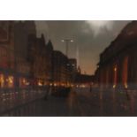 Janet Kenyon (Contemporary) Neville Street Looking Towards St Nicholas Cathederal, Newcastle Signed,