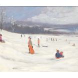 Timmy Mallett (b.1955) ''Snow Days'' Signed, oil on board, 25cm by 29.5cm Artist's Resale Rights/