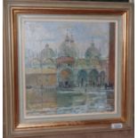 Bob Brown NEAC (b.1936) ''St Marks Square, Autumn'' Signed and dated (19)91, oil on board, 30cm by