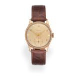 A 9 Carat Gold Wristwatch, signed Omega, circa 1955, (calibre 266) lever movement signed and